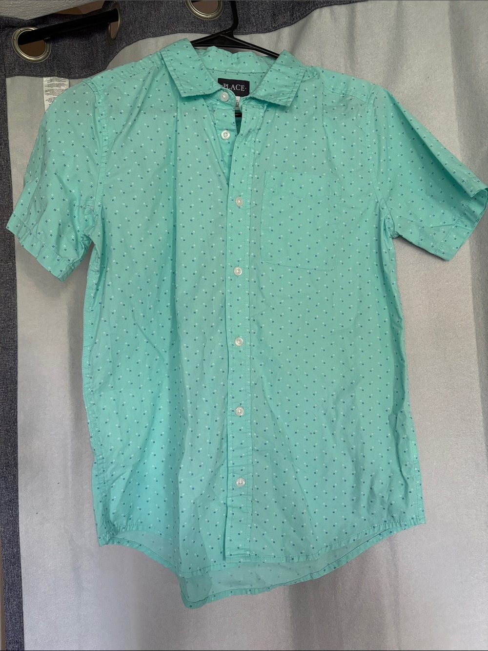 The Children's Place Mint Green Short-Sleeve Button-Down Shirt